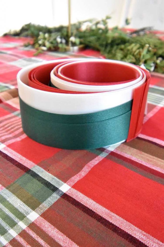 Ribbons for a Christmas tablescape