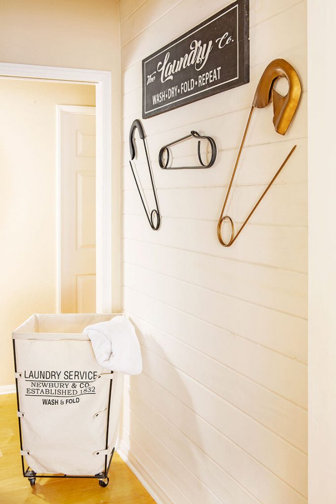 Shiplap in a farmhouse hallway for farmhouse trends 2010