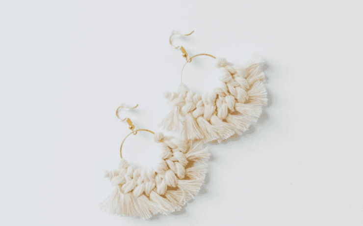 Pair of macrame earrings