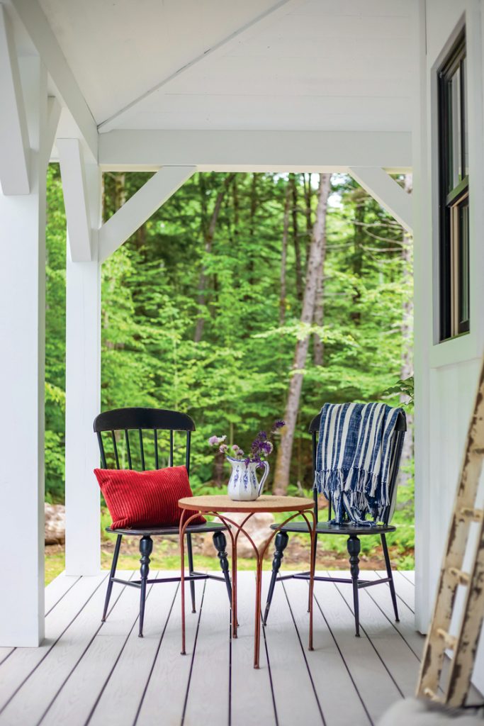 Outdoor porch with chairs and table for a mood board