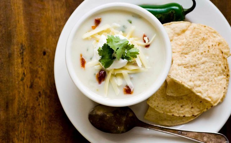 Buttermilk potato soup with some spice, one of our favorite farmhouse soup recipes.
