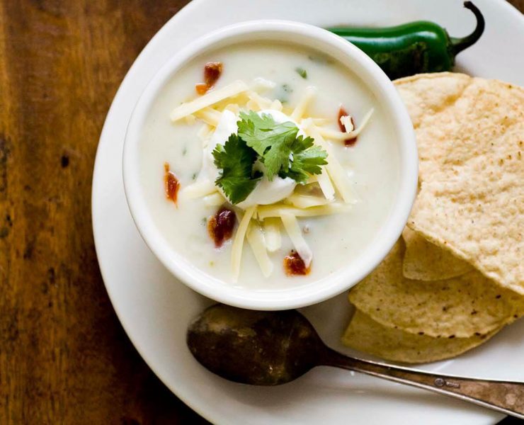 Buttermilk potato soup with some spice, one of our favorite farmhouse soup recipes.