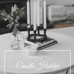 DIY candle holder on coffee table