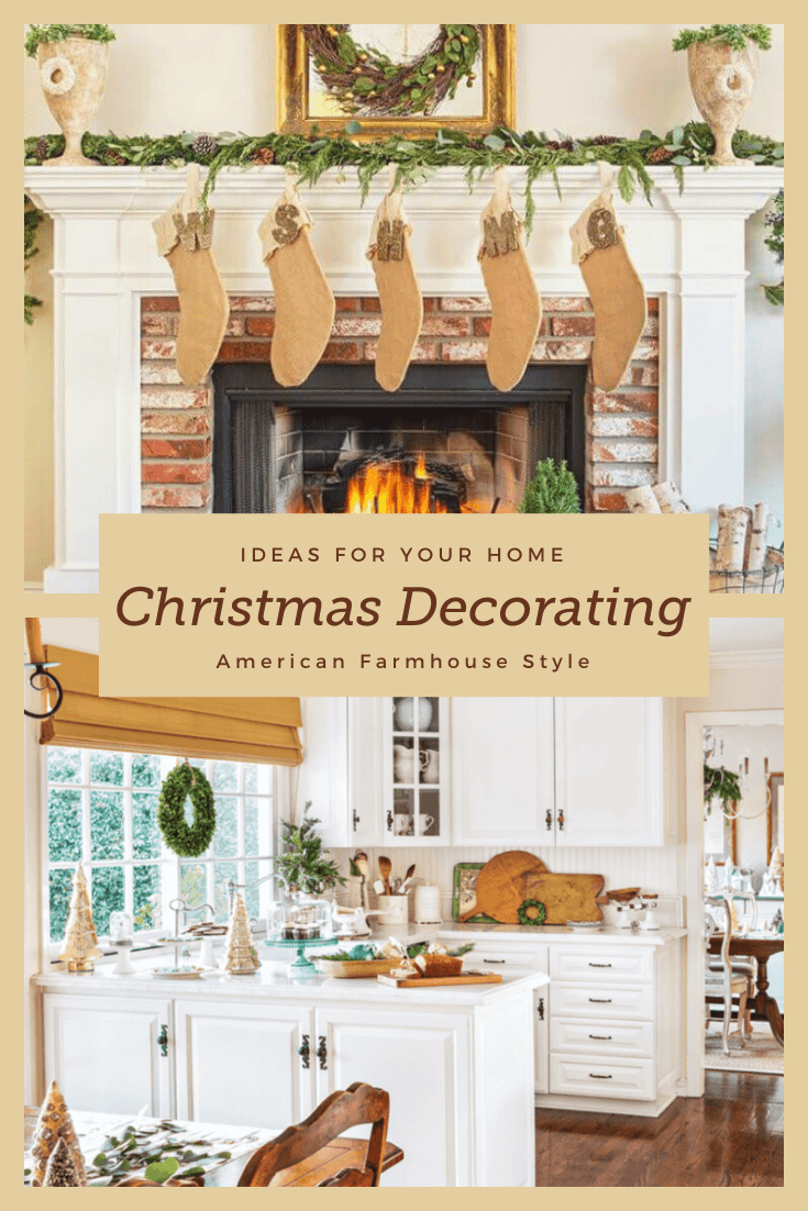 Two images of Christmas decorating ideas