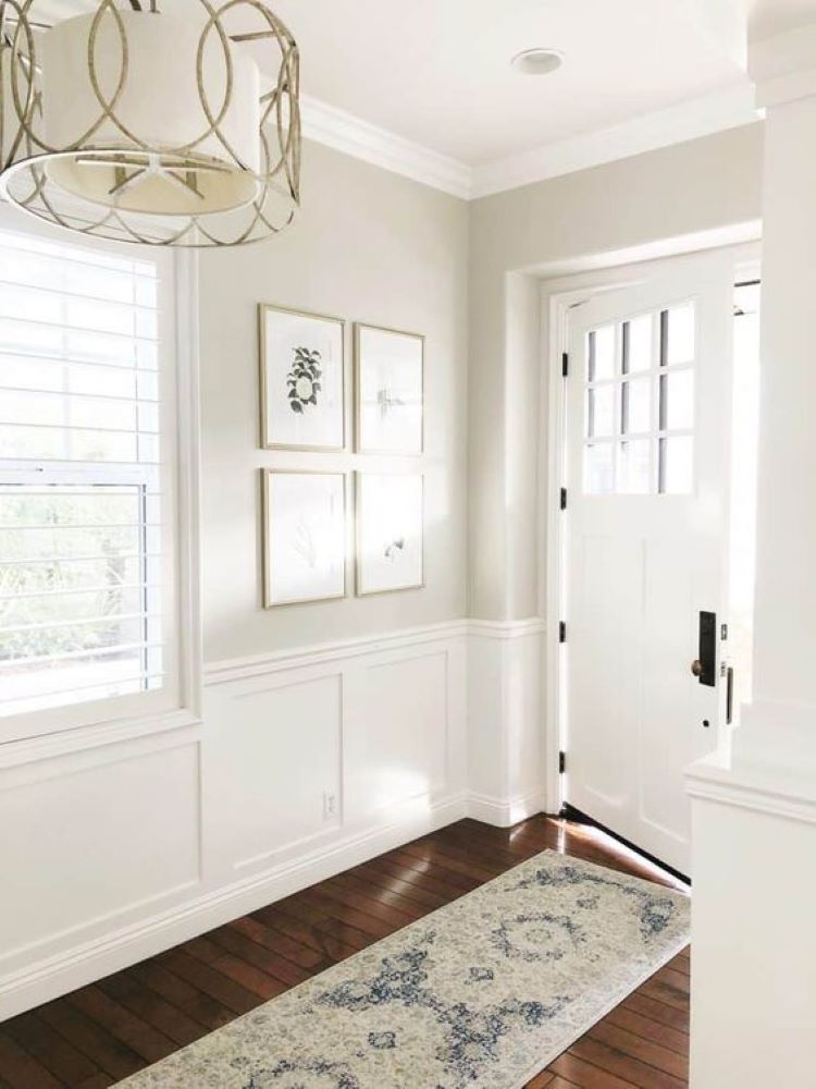Warm gray paint in an entry way to a home