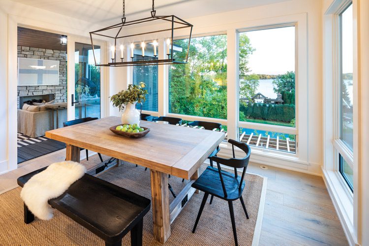 Minnesota lakeside dining room