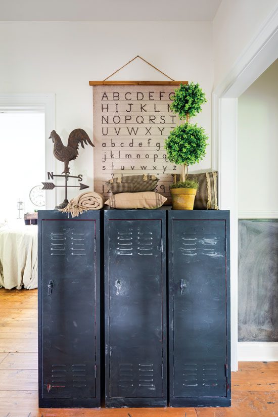 Old lockers in hallway of Georgia farmhouse