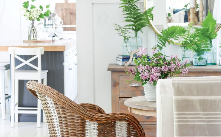 dining room with easy chair and table