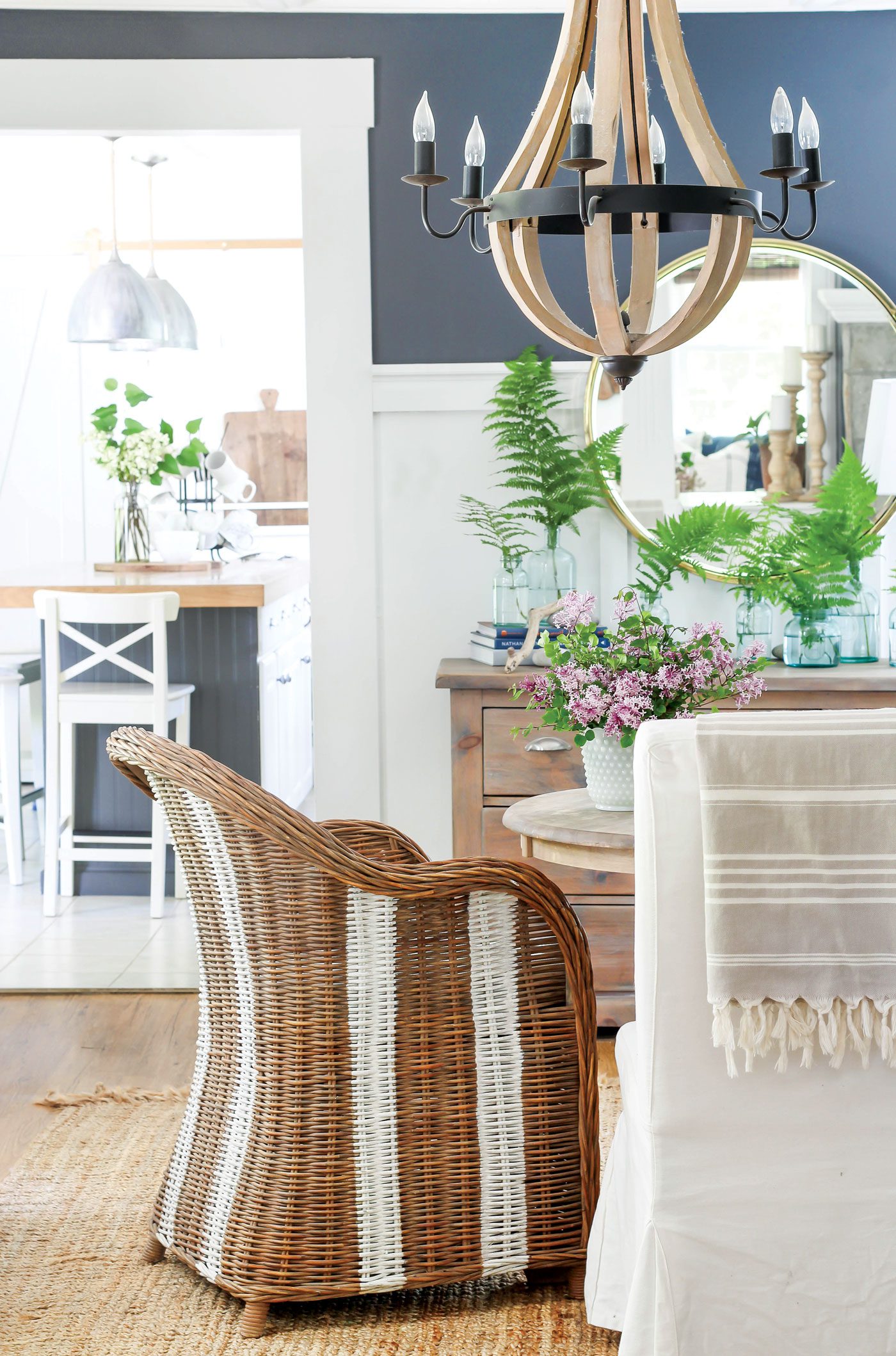 dining room with easy chair and table