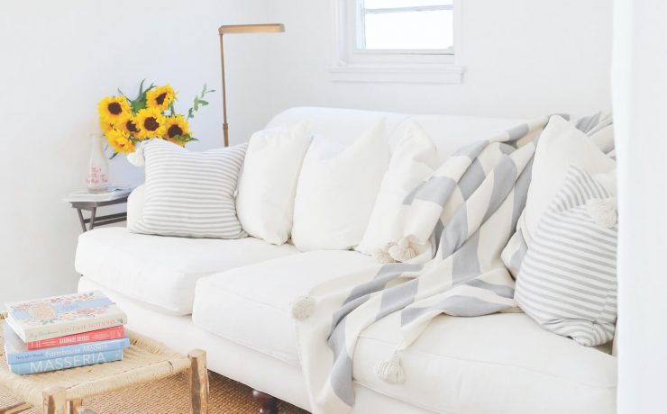 Sofa in white room