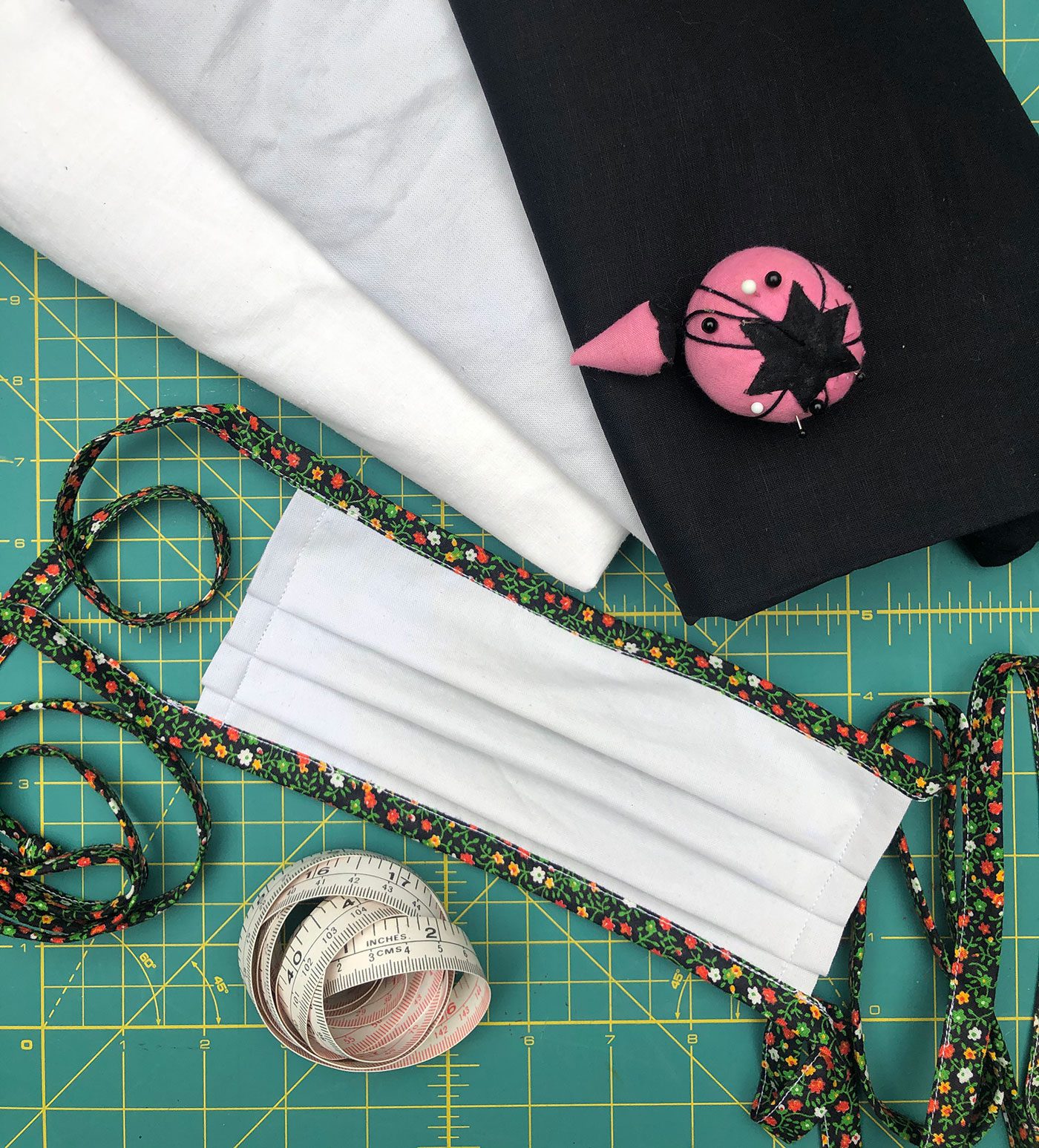 reusable mask with sewing supplies