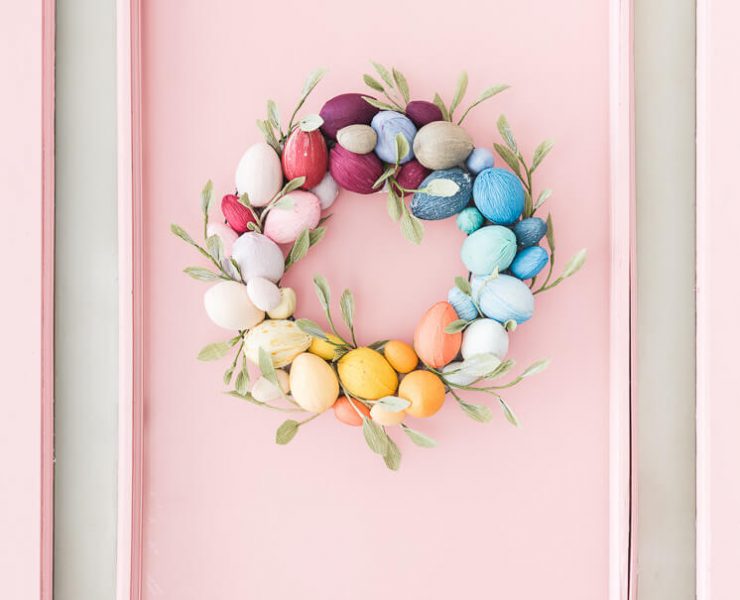 DIY Easter Crafts with homemade easter egg wreath