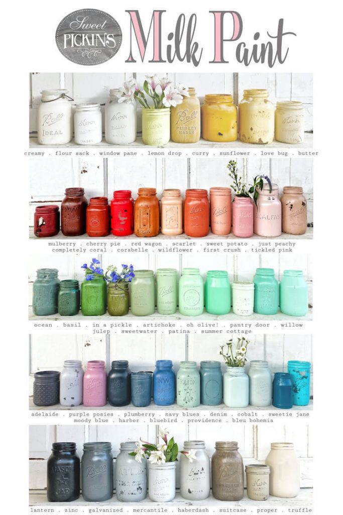 Color chart for milk paint by Sweet Pickins