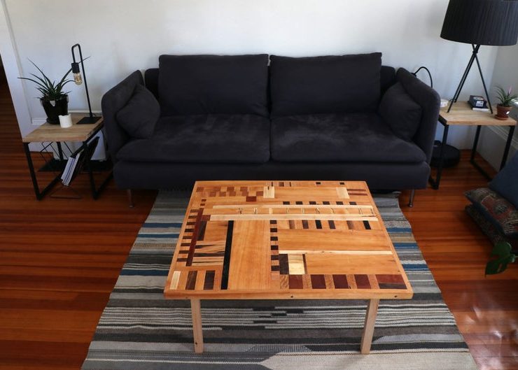 Coffee table with custom wood top from American Makers with Diversity