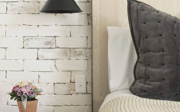 Bedroom with Cherokee Brick accent wall