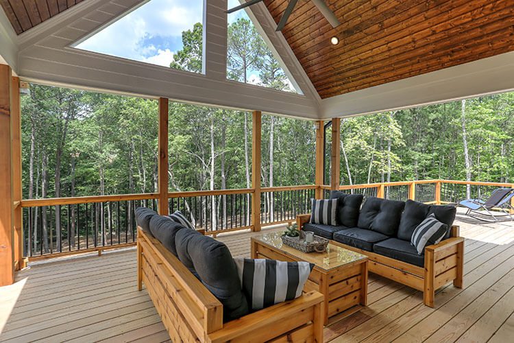 Open deck with patio furniture