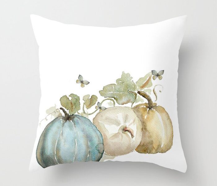 Throw pillow with pumpkins on it