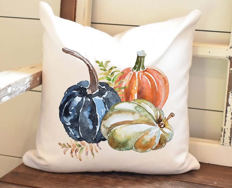 Throw pillow with pumpkins on it