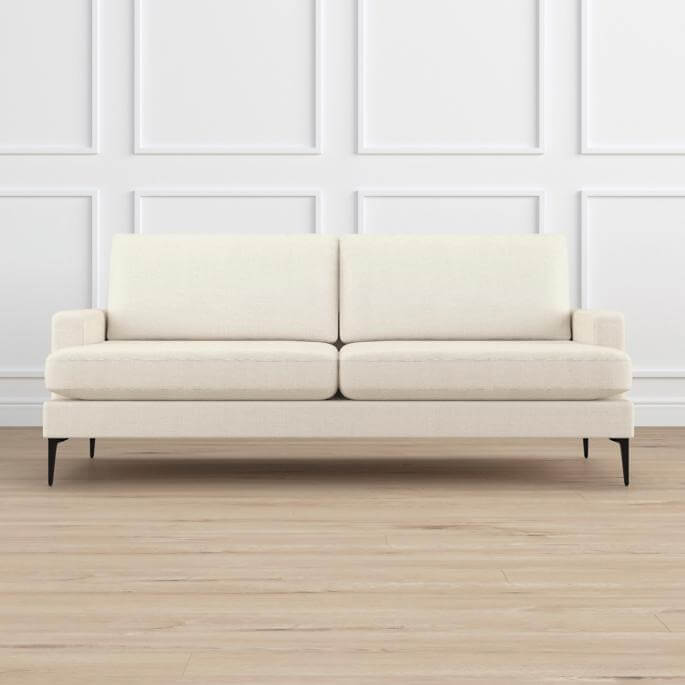 Cream modern farmhouse style sofa