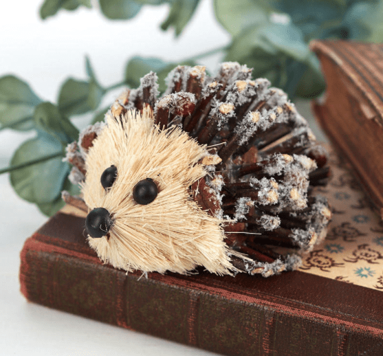rustic woodland christmas accent hedgehog