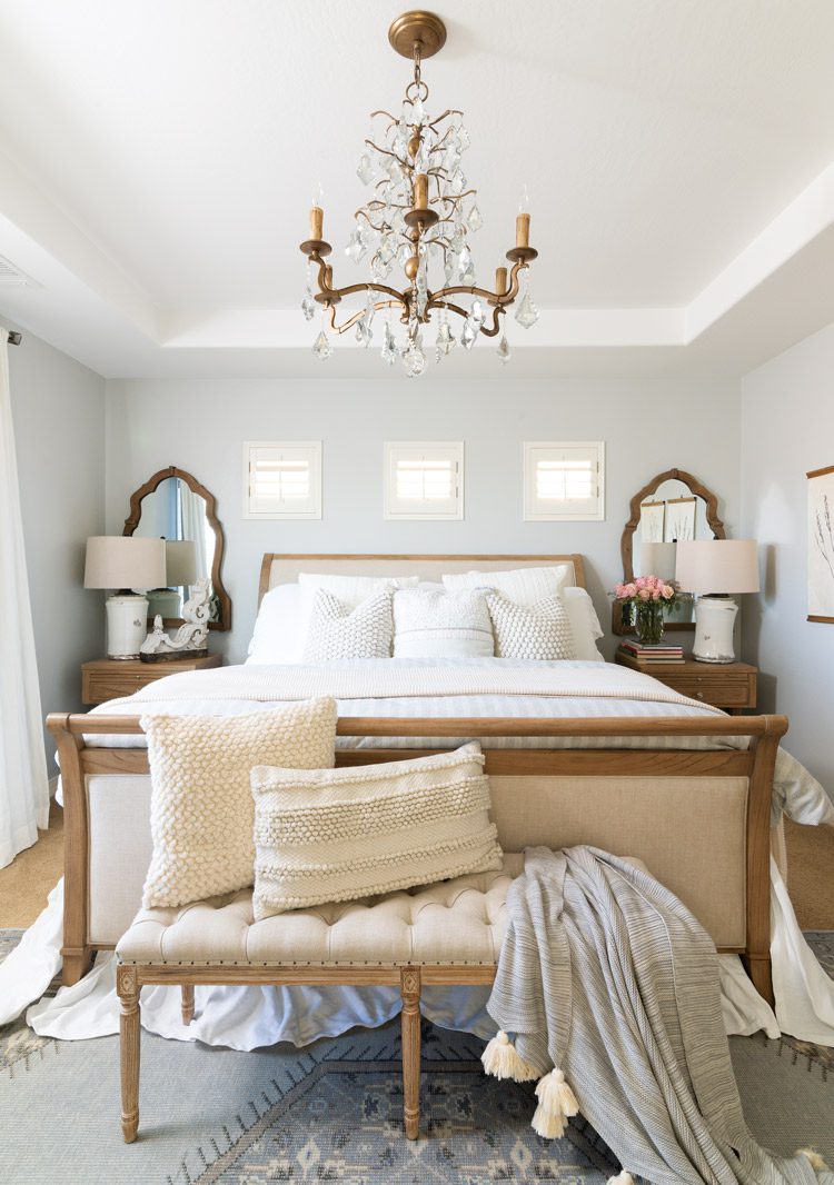 desert farmhouse master bedroom