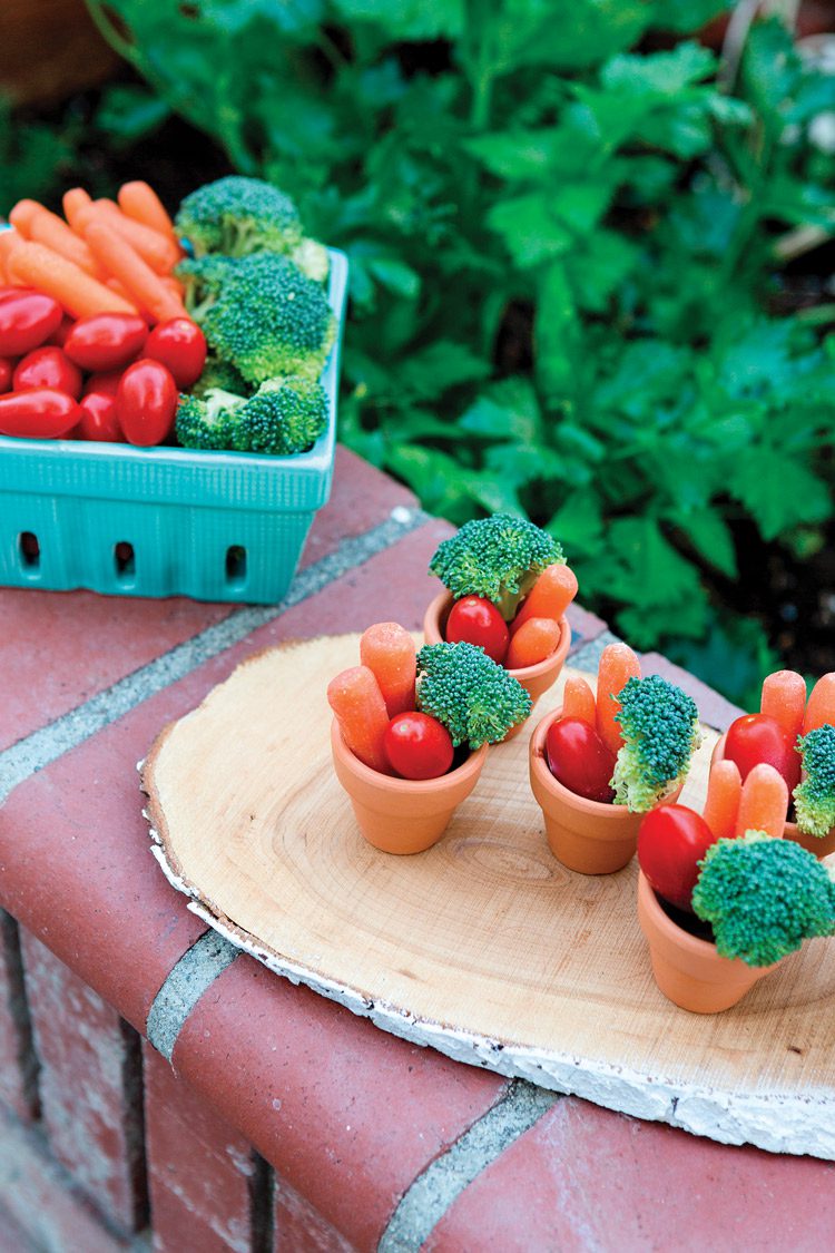 farmhouse garden party vegetable arrangement