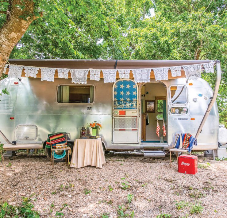 vintage Airstream with Southwestern decor
