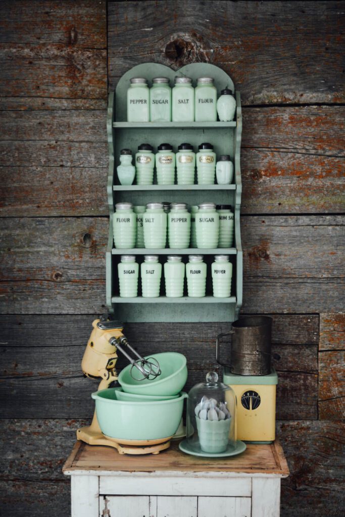 vintage jadeite shakers