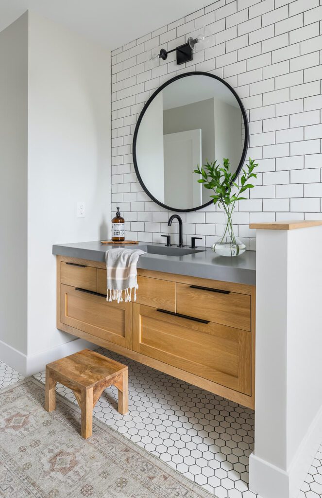 hexagonal bathroom floor tile