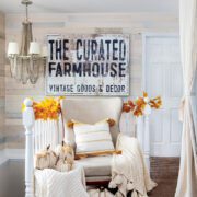 curated farmhouse sign and fall decor