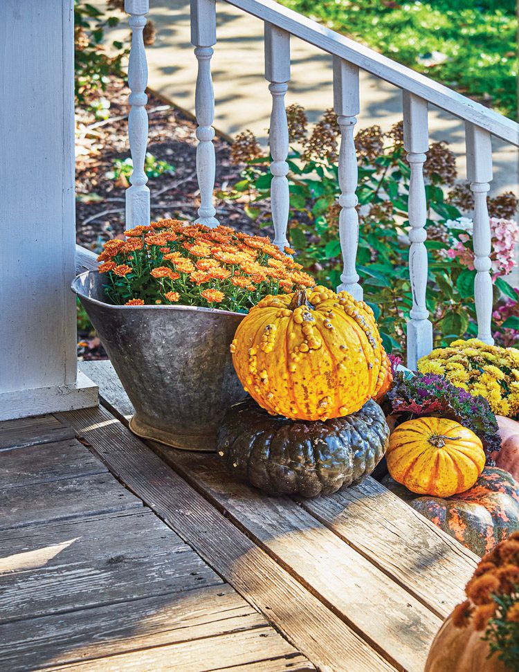 pumpkins on front porch