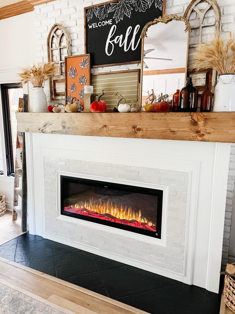 Fireplace makeover by Astra to create an inviting and cozy living room