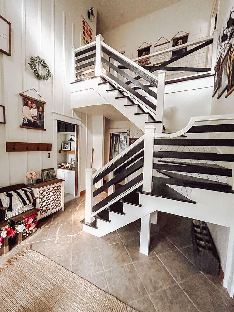 Astra Spanbauer redid her staircase with modern farmhouse style