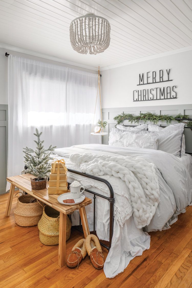 Blogger Sarah Wagner uses her holiday décor to make the space seem larger than it is.