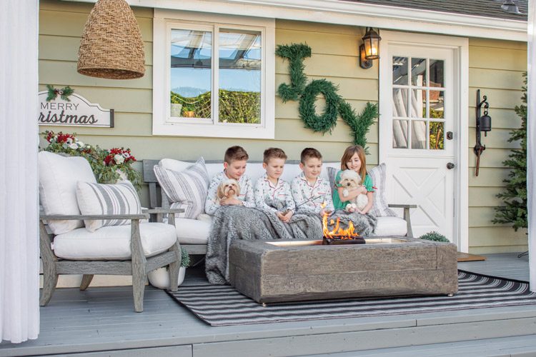 Blogger Sarah Wagner uses her holiday décor to make the space seem larger than it is.