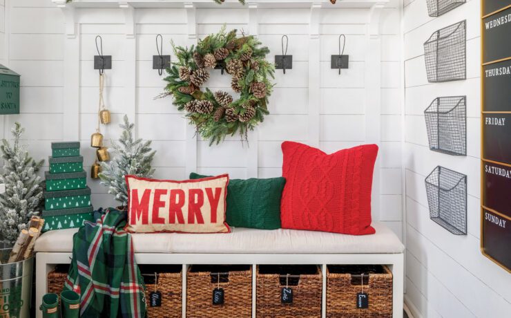 Blogger Sarah Wagner uses her holiday décor to make the space seem larger than it is.