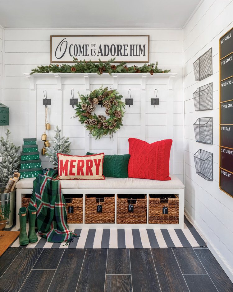 Blogger Sarah Wagner uses her holiday décor to make the space seem larger than it is.