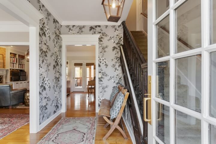 entry with schumacher wallpaper