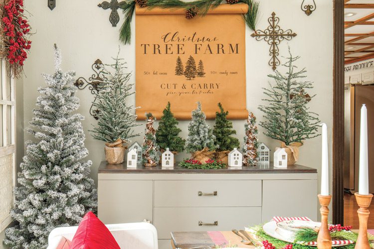 DIY Christmas sign in dining room