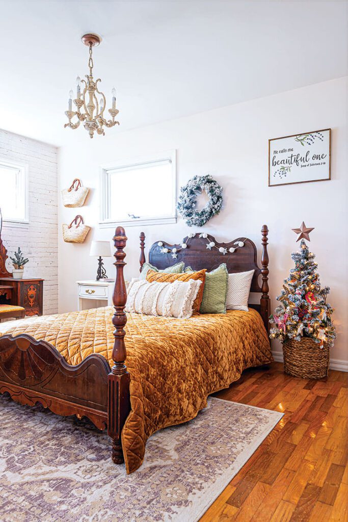 Bedroom with French Christmas decor