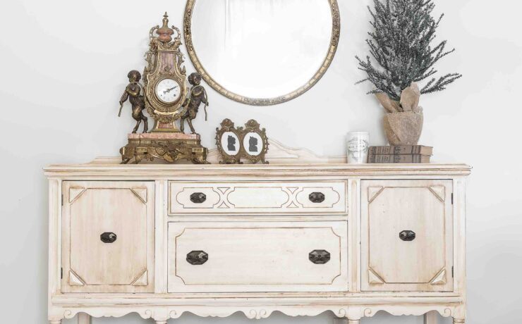 antiques and neutral tones French farmhouse Christmas
