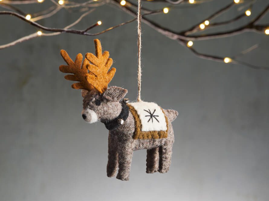 Wool Reindeer Ornaments