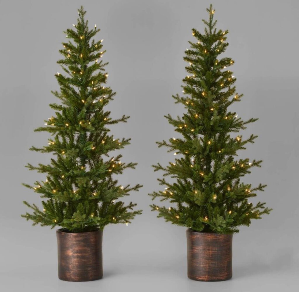 Pre-Lit Balsam Fir Potted Artificial Christmas Tree