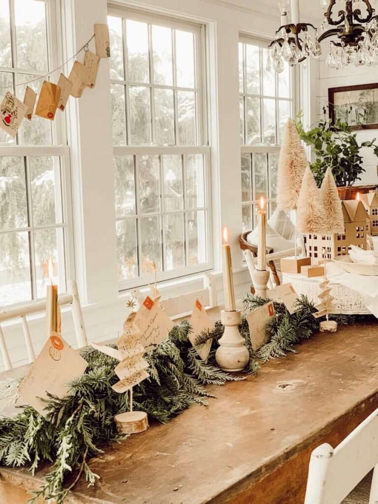 Christmas tablescape rustic French farmhouse feel