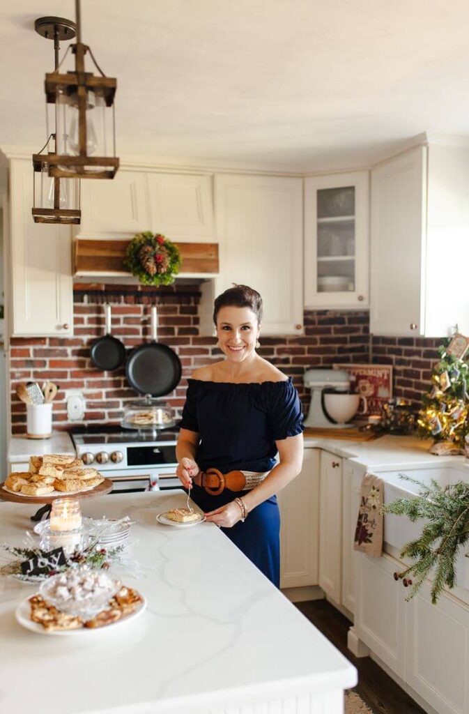 Ahna makes her Christmas cookies at her kitchen island