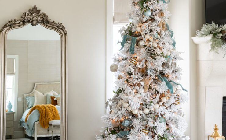 Christmas tree in master bedroom suite