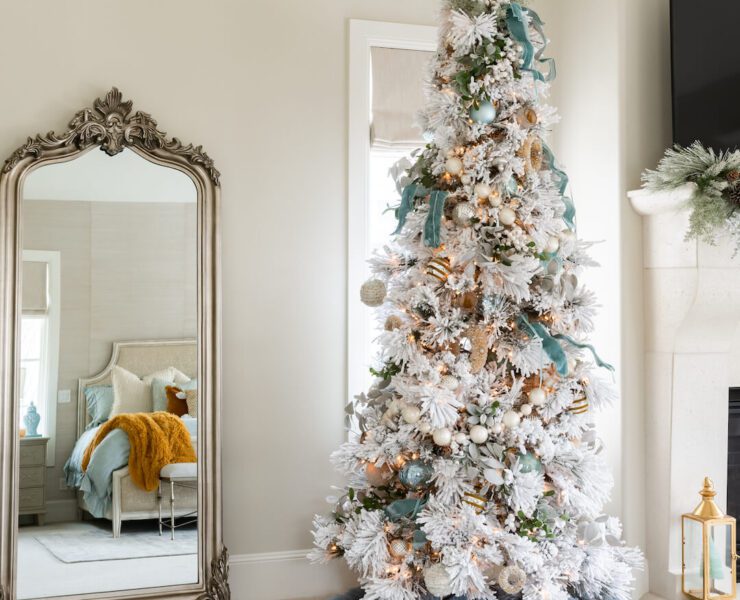Christmas tree in master bedroom suite