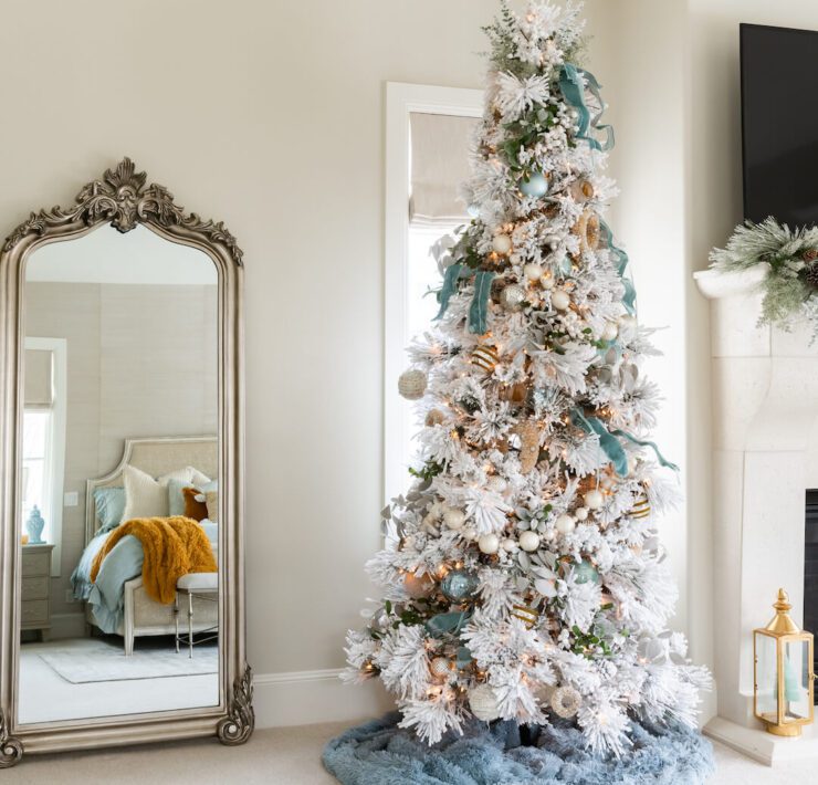 Christmas tree in master bedroom suite