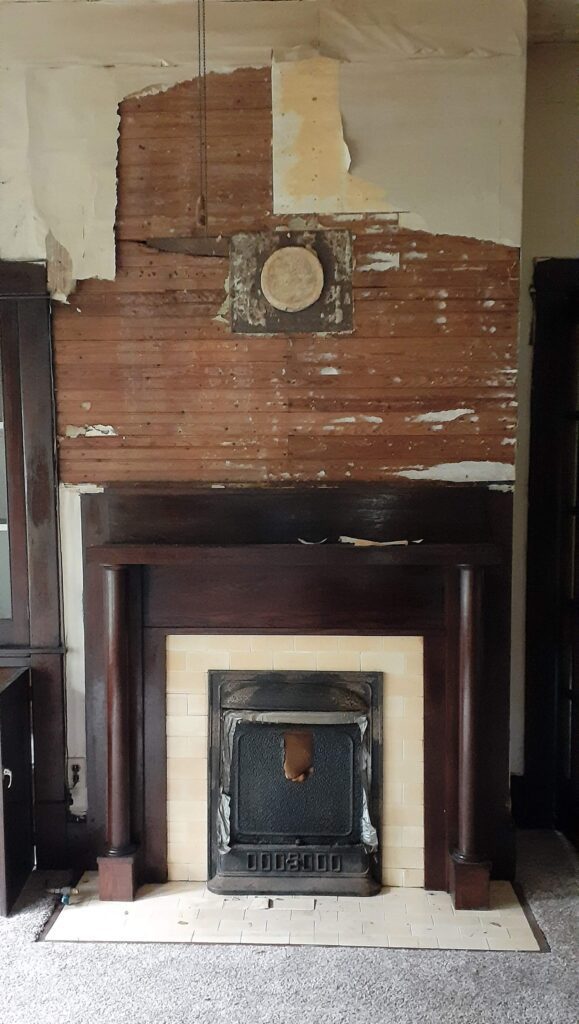 brick underneath drywall in Holly Thompson's home