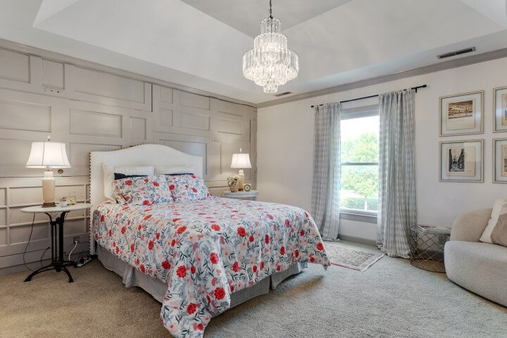 bedroom with door paneling